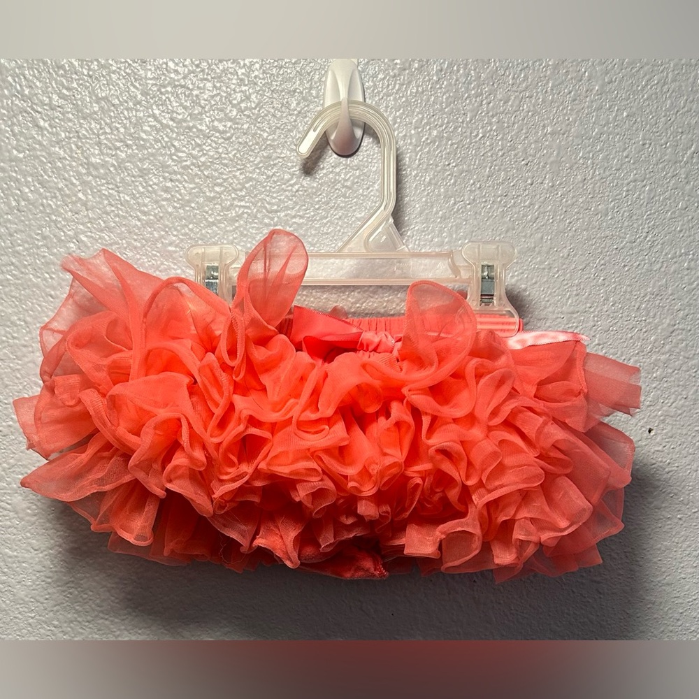 Vibrant Coral Ruffled Skirt